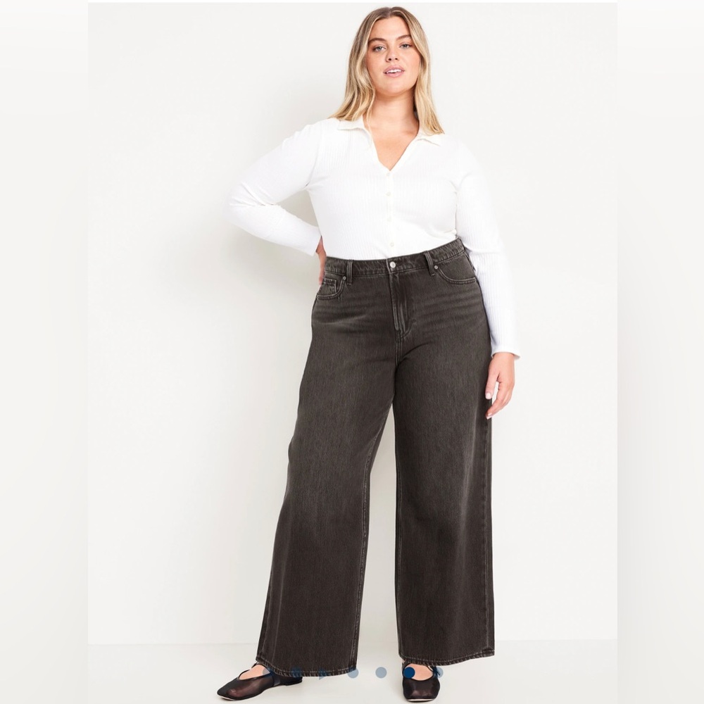 High-Waisted Baggy Wide Leg Jeans